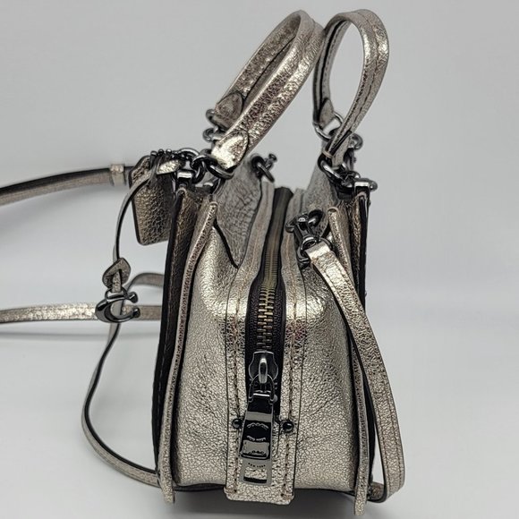 Coach Dreamer 21 Crossbody Mini Satchel Platinum Metallic Silver - Picture 3 of 7